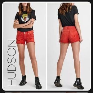 Hudson Kenzie Cutoff Red Denim Shorts 28